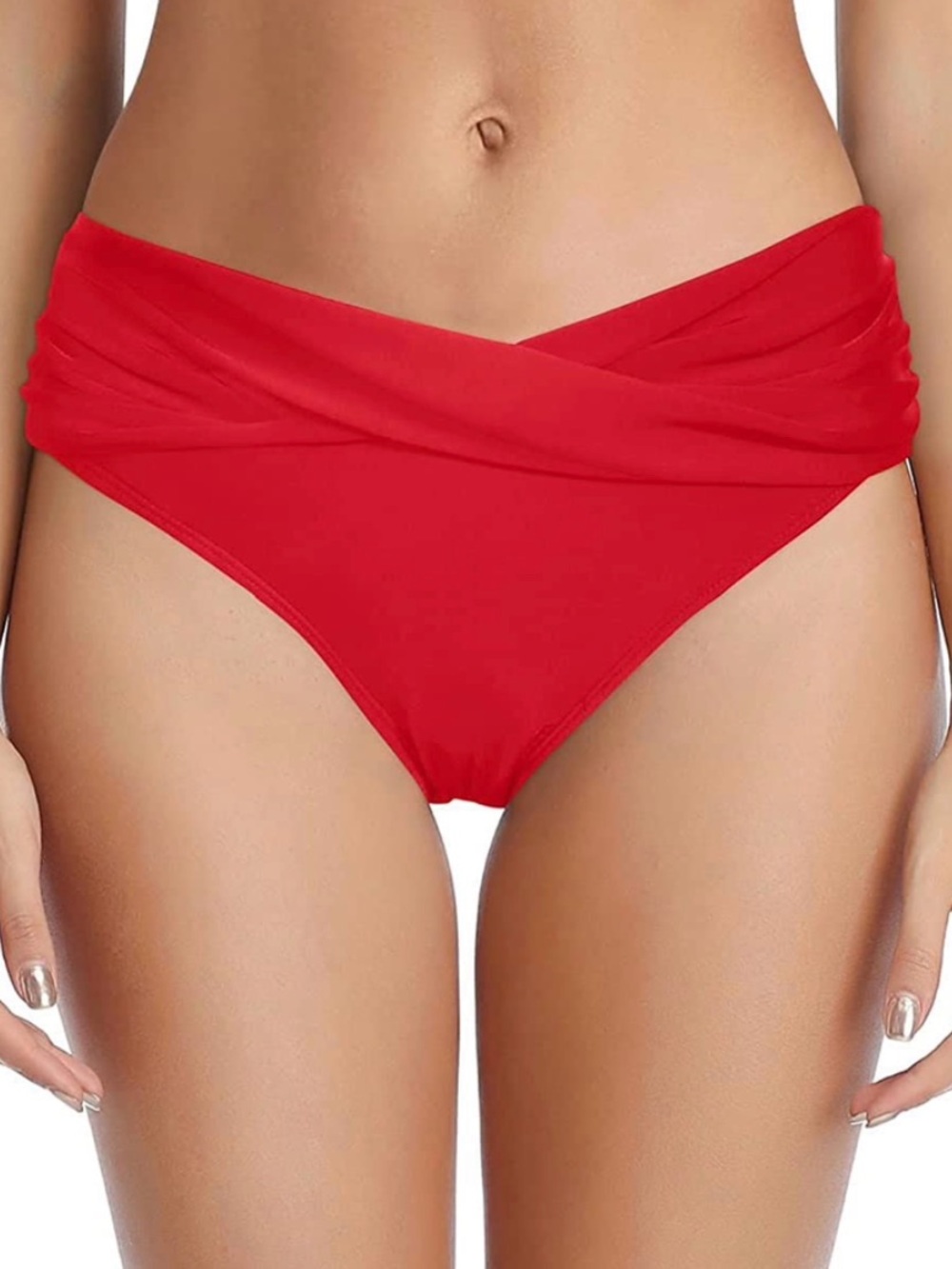 Tempt Me Twist Front Red Bikini Bottoms